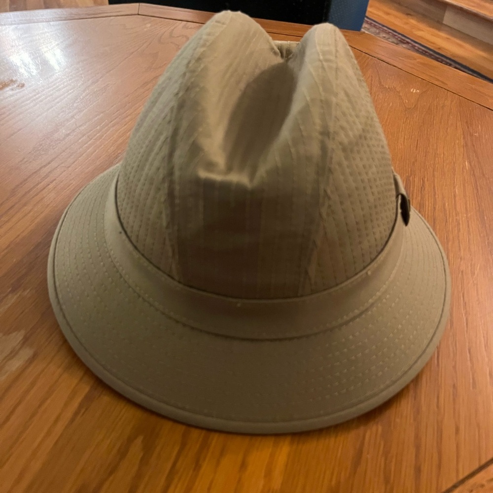 Vintage Totes Rain Rolls Right Off Tan/Beige Fedora Rain Hat size Large - Picture 5 of 10